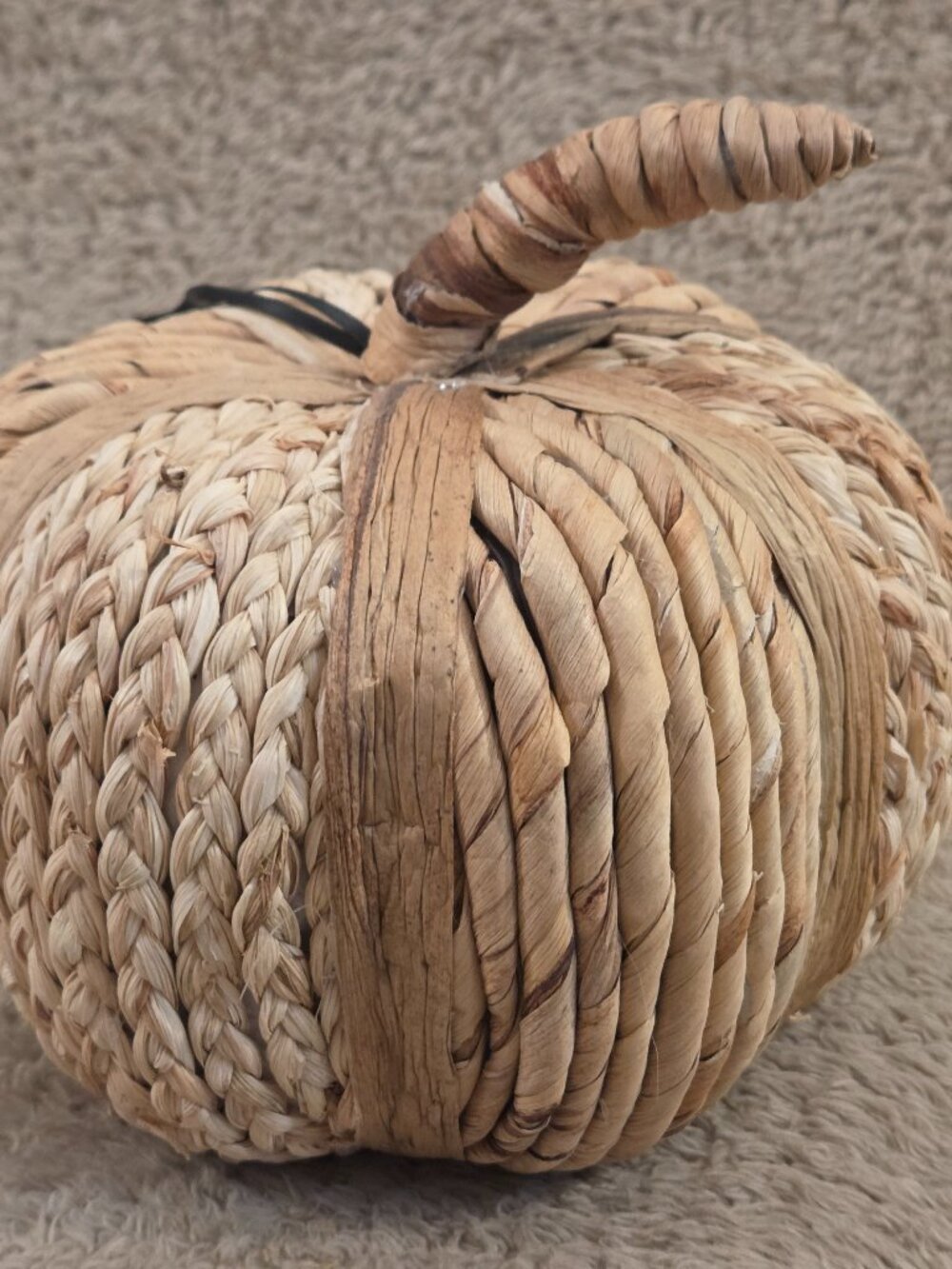 Natural Woven Pumpkin – Neutral Fall Decor